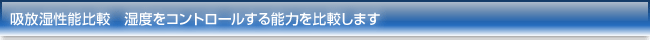 吸放湿性能比較 湿度をコントロールする能力を比較します