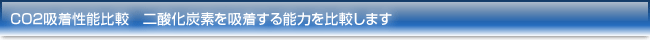 CO2吸着性能比較 二酸化炭素を吸着する能力を比較します