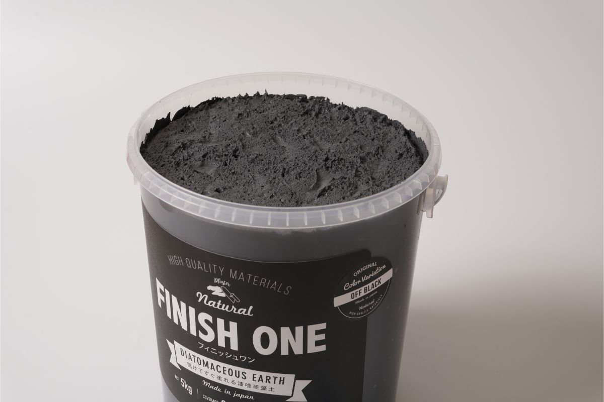 FINISH ONE 珪藻土 缶 オフブラック 自然由来珪藻土壁材ケイソウくん